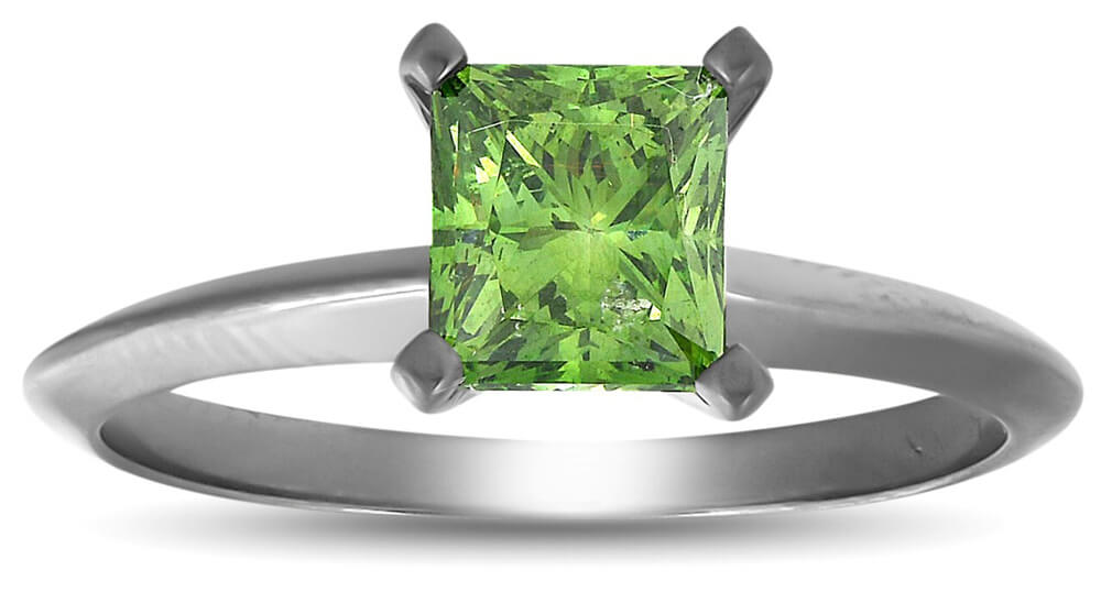 green diamond engagement ring