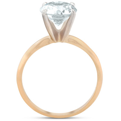 gold four prong round diamond engagement ring