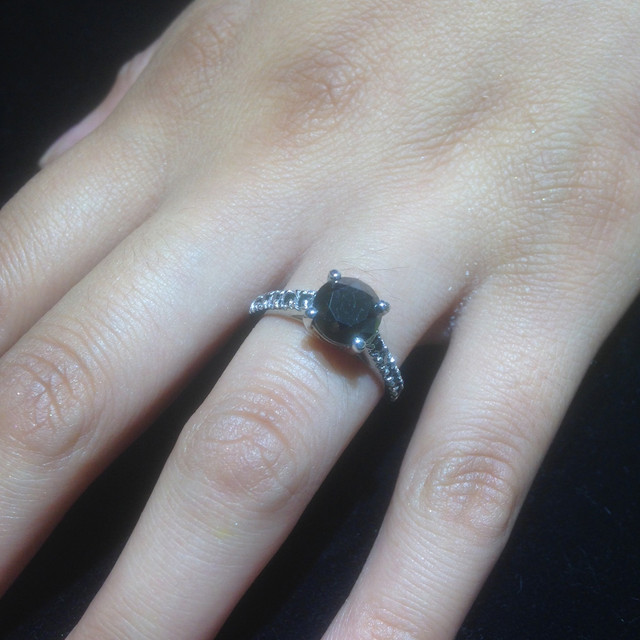 solitaire black diamond ring alternative